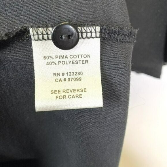 Travis Mathew Polo Shirt Mens XXL 2XL Black White Pima Cotton Blend Golf - Picture 6 of 6